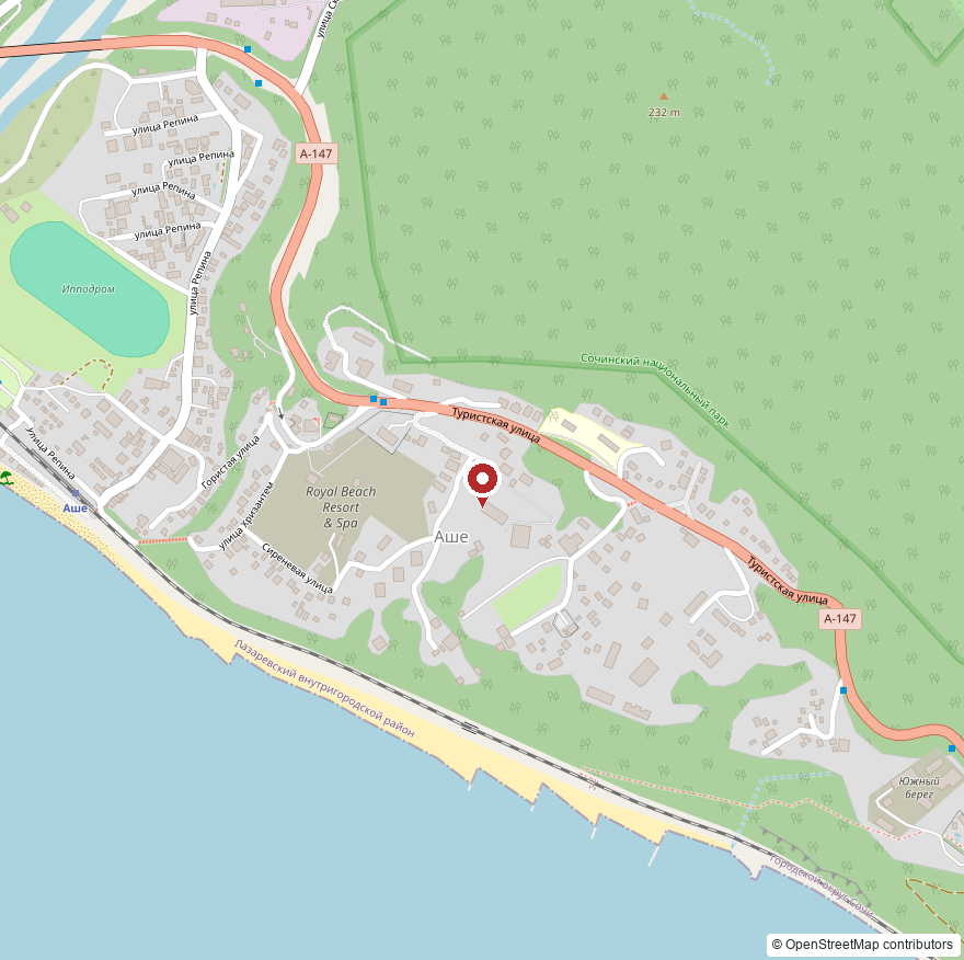 Карта расположения Royal Beach Resort & Spa в Аше